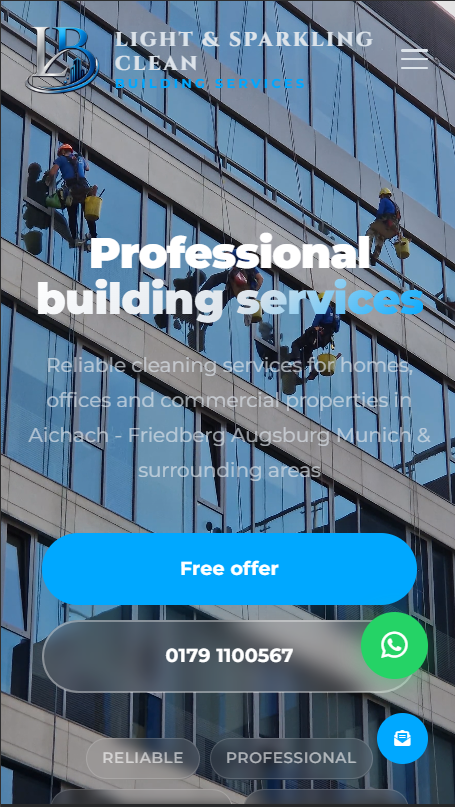 Cleaning Firm homepage mobile