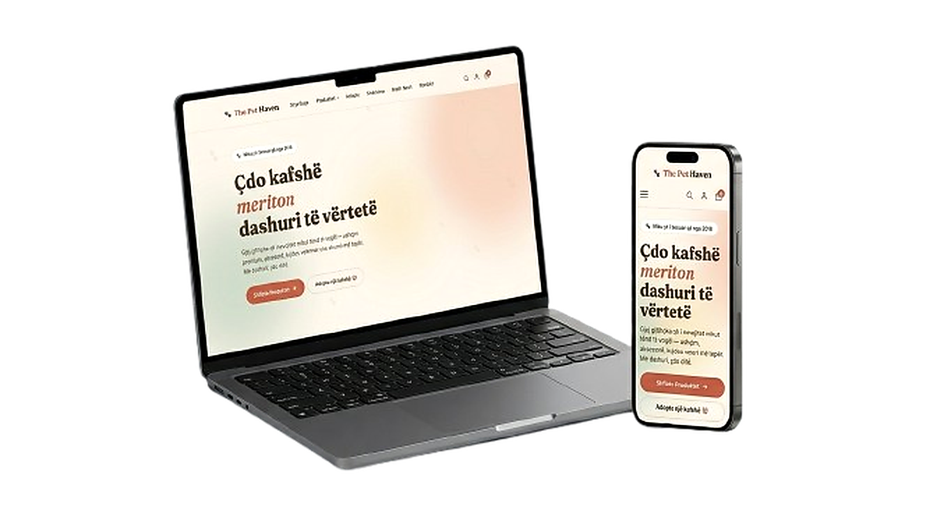 Prezantim realist i website-it ne laptop dhe telefon